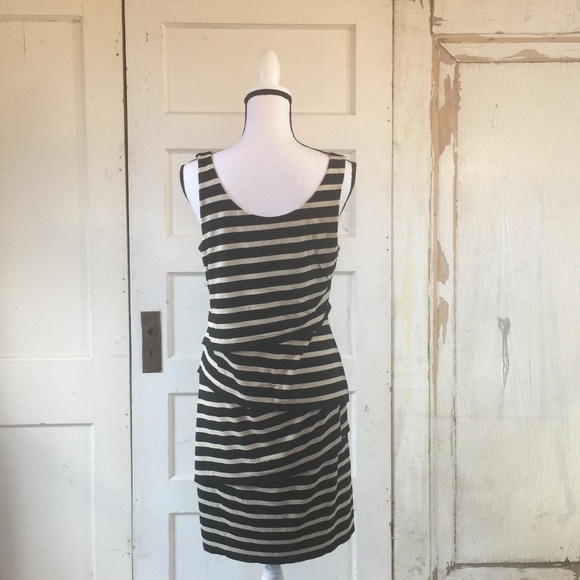 Ann Taylor Loft Black and Ivory Striped Dress - Picture 4 of 6